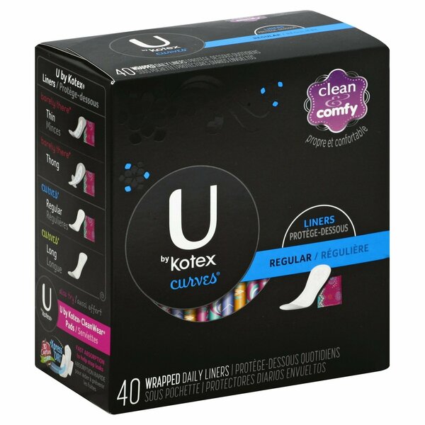 Kotex U BY CURVES PANTILINERS, 40PK 251232